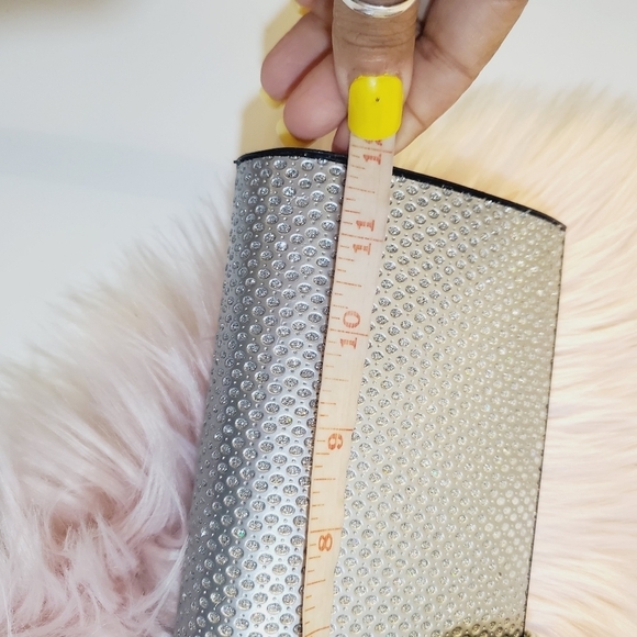 Silver Glitter Formal  satchel Clutch Evening bag - Picture 8 of 10